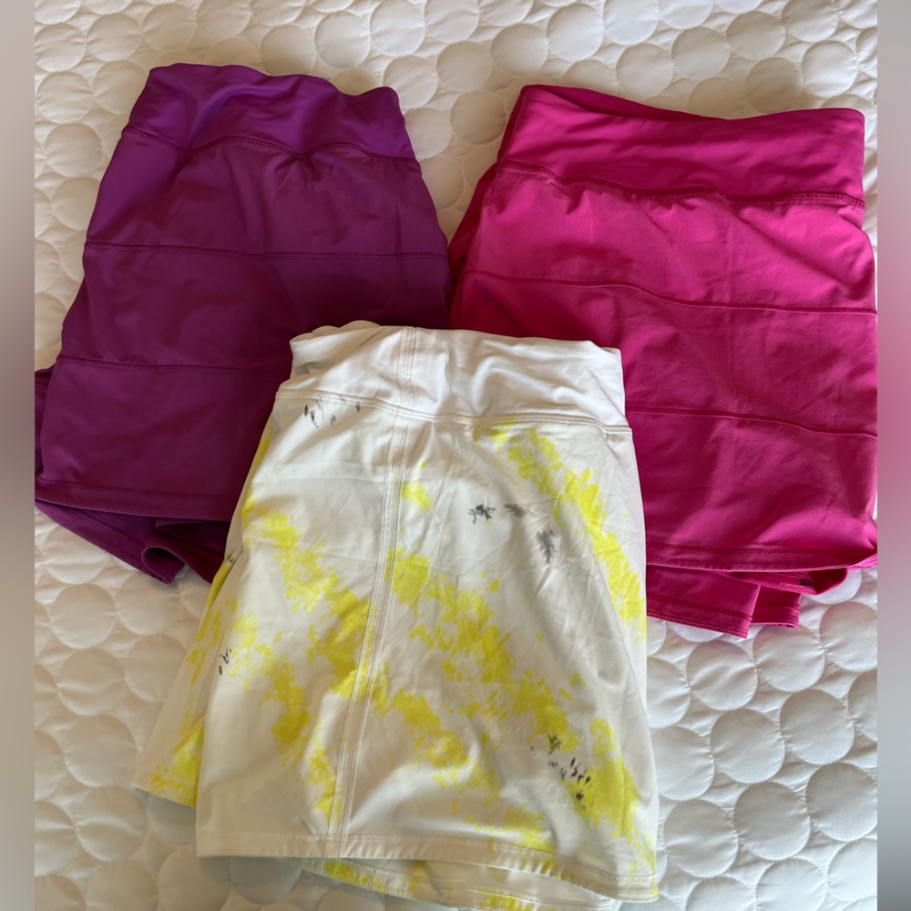 Women’s Active Skirt - Pink, Magenta & White with Yellow Print